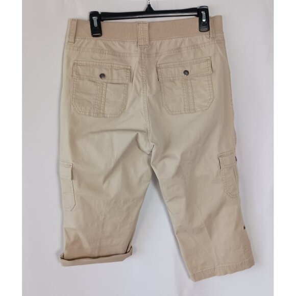 Lee Ultra Lux Comfort Flex-to-Go Utility Skimmer Capri Pants Tan Size 10 - Picture 3 of 7